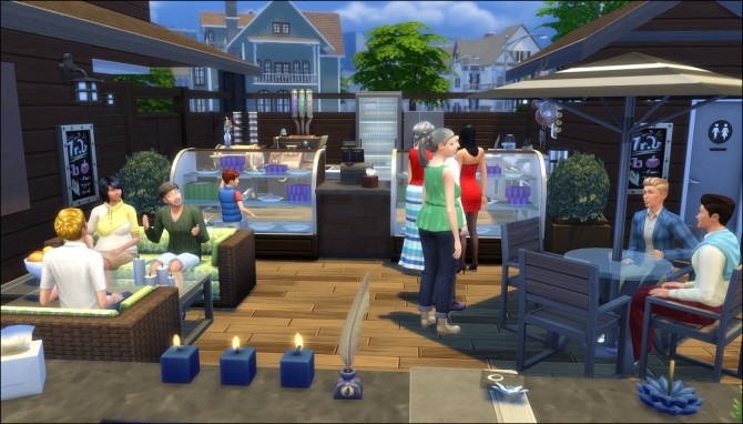 Sims 4 Serenas Outdoor Bakery & Lounge (no CC) by MagpieMe at Mod The Sims
