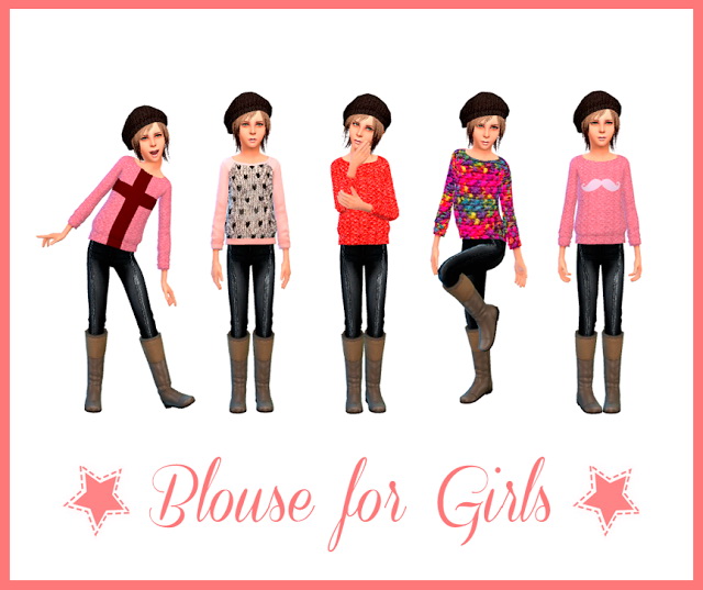 Sims 4 Blouse for Girls at Nathalia Sims