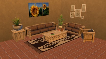 Mission-Style Living Room conversion by Zahkriisos at Mod The Sims