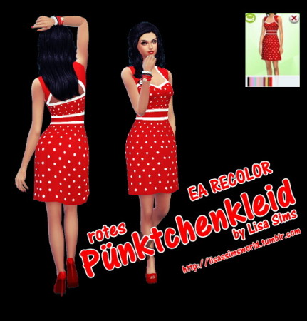 Dotted red dress at Lisa Sims