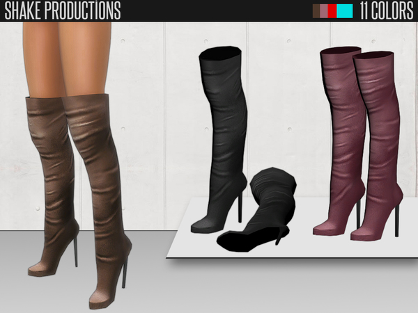 Sims 4 Over The Knee Boots 48 by Shake Productions at TSR