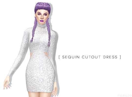 Sims 4 SEQUIN CUTOUT DRESS at Leeloo