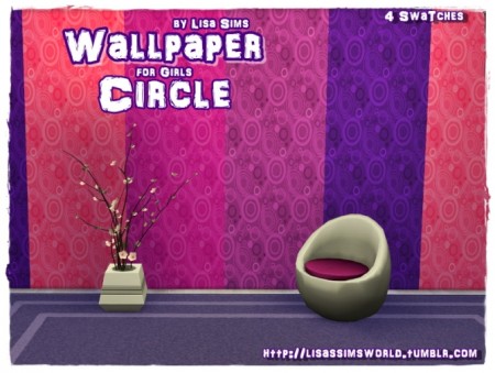 WALLPAPER CIRCLE for GIRLS at Lisa Sims