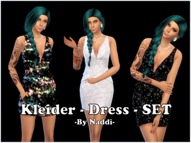 Sims 4 Glitzer Dress by Naddiswelt at TSR