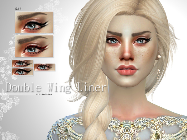 Sims 4 Double Wing Liner N26 by Pralinesims at TSR