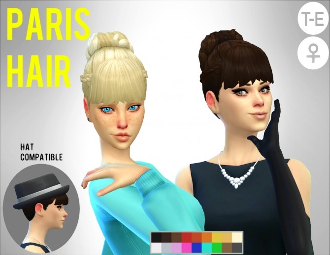 Sims 4 Paris Hair at Simduction
