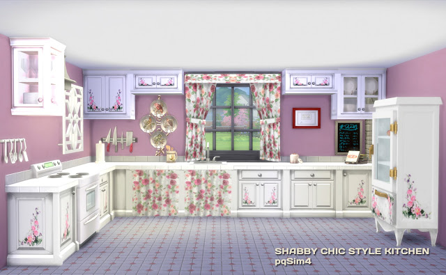Sims 4 Shabby Chic Style Kitchen by Mary Jimenez at pqSims4