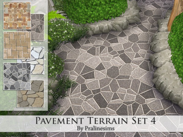 Sims 4 Pavement Terrain Set 4 by Pralinesims at TSR