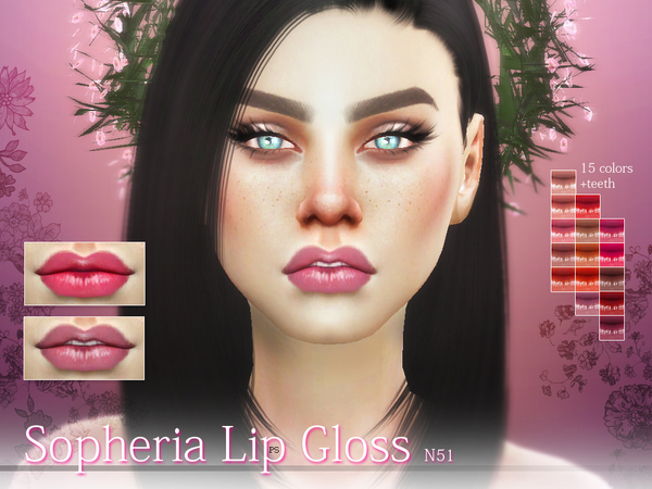 Sims 4 Sopheria Lip Gloss N51 by Pralinesims at TSR