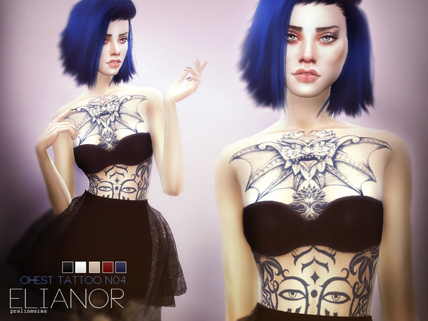 Sims 4 Elianor Chest Tattoo N04 by Pralinesims at TSR