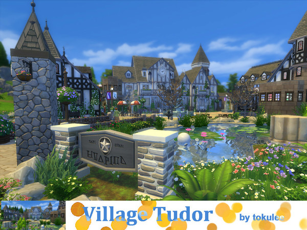 Sims 4 Tudor village by leetoku at TSR
