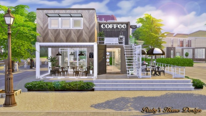 Sims 4 Container Coffee Shop at Ruby’s Home Design