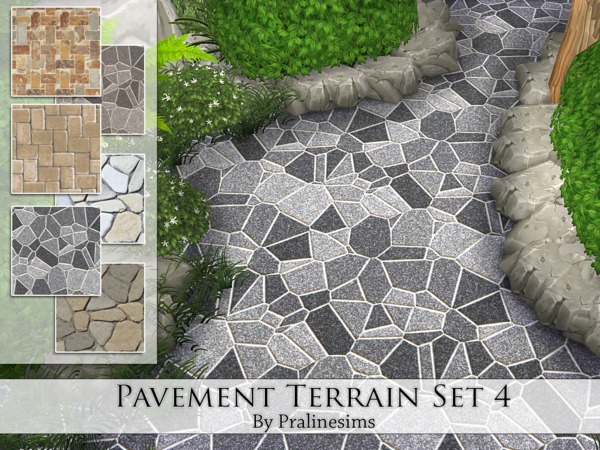 Sims 4 Pavement Terrain Set 4 by Pralinesims at TSR