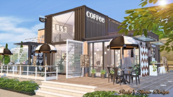 Sims 4 Container Coffee Shop at Ruby’s Home Design