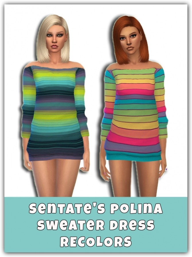 Sims 4 Sentate’s Polina Sweater Dress Recolors at Maimouth Sims4