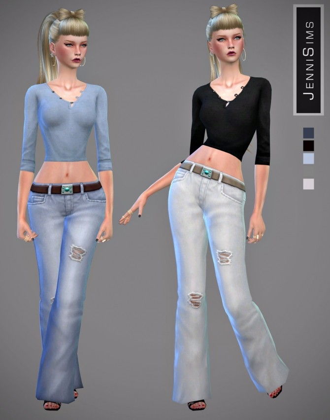 Sims 4 Shirt & Jeans set at Jenni Sims