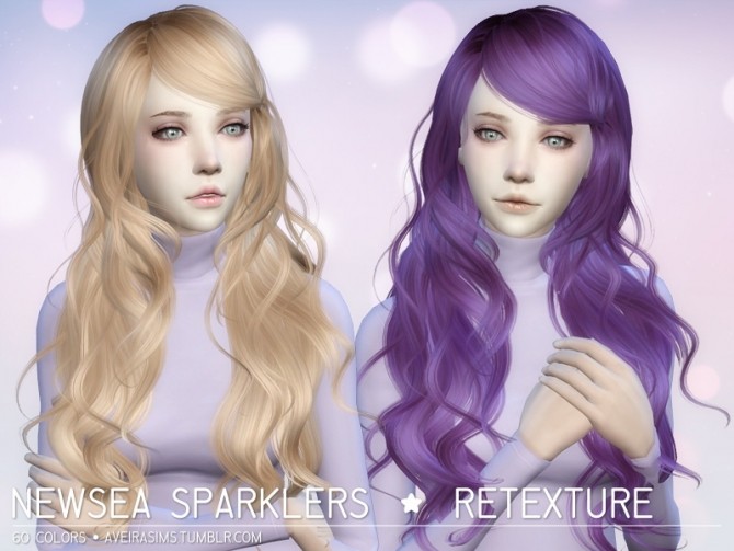 Sims 4 Newsea Sparklers Hair Retexture at Aveira Sims 4