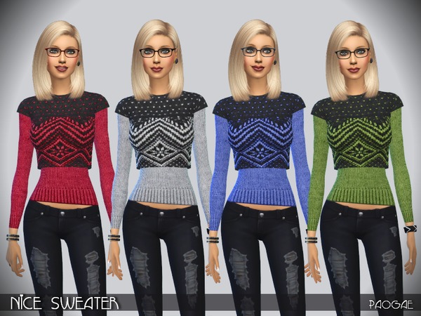 Sims 4 Nice Sweater by Paogae at TSR