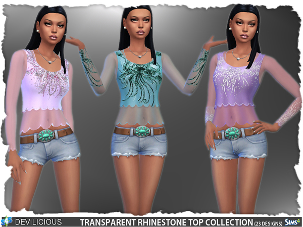 Sims 4 Transparent Top Collection by Devilicious at TSR