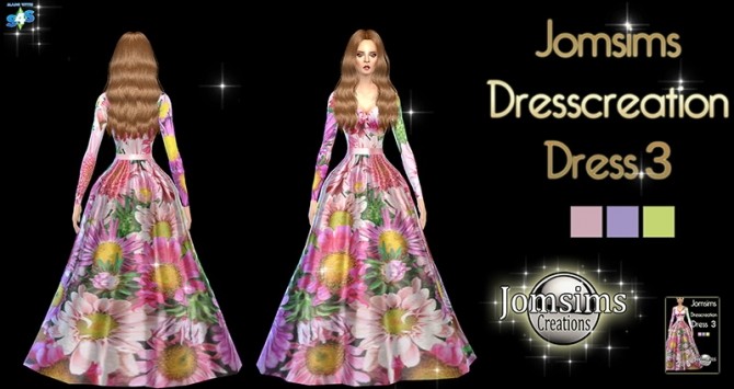 Sims 4 3 dresses at Jomsims Creations