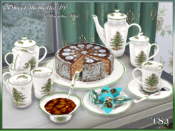 Sims 4 Sweet memories tea set by Maruska Geo at TSR