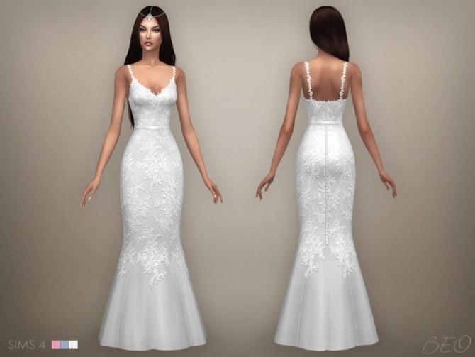Sims 4 WEDDING DRESS 07 at BEO Creations