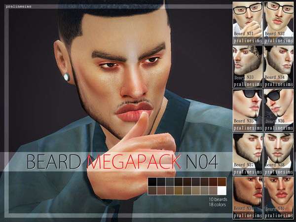 Sims 4 10 Beard Megapack 4.0 by Pralinesims at TSR