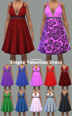 Simple Valentine Dress 1.0 by KitOnlyHuman at SimsWorkshop