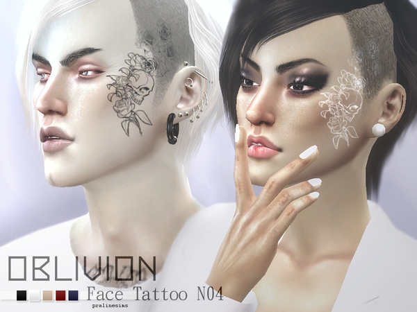 Sims 4 Oblivion Face Tattoo N04 by Pralinesims at TSR