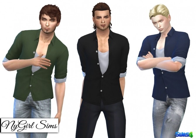 Sims 4 Movie Hangout Unbuttoned Shirt Edit at NyGirl Sims