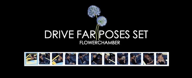 Sims 4 Car Related Poses Set pt1: Drive Far Poses Set at Flower Chamber