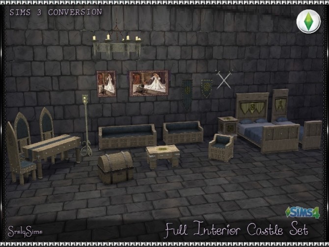 Sims 4 Full Interior Castle Set at SrslySims