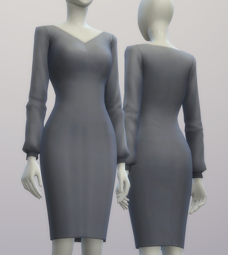 Sims 4 Chiffon blouse dress at Rusty Nail