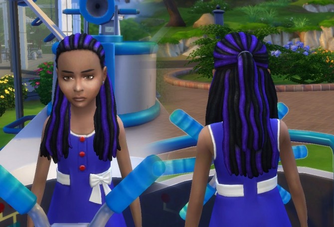 Sims 4 Dread Half Up for Girls at My Stuff