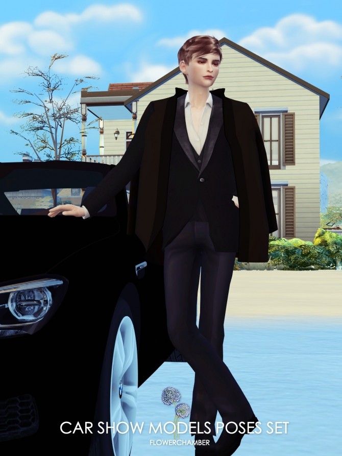 Sims 4 Car Related Poses Set pt2: Car Show Models Poses Set at Flower Chamber