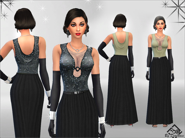 Sims 4 Chic Night Dress by Devirose at TSR
