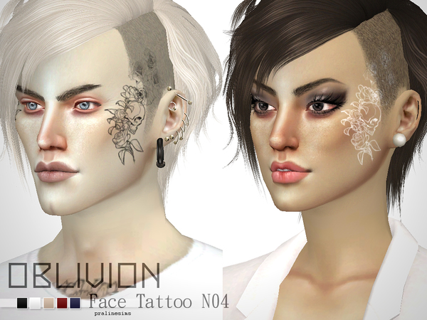 Sims 4 Oblivion Face Tattoo N04 by Pralinesims at TSR