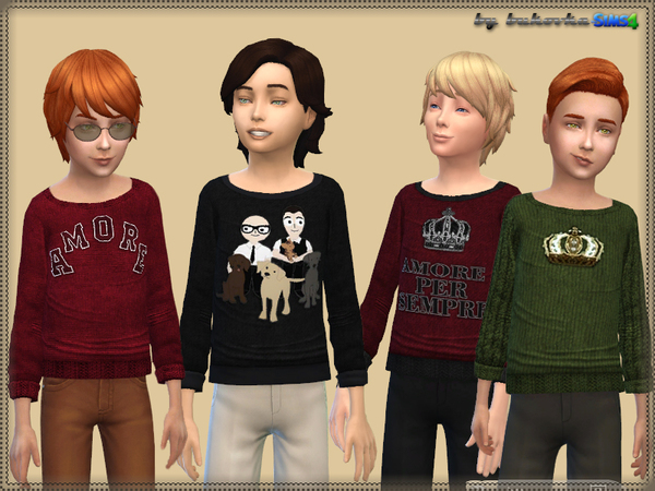 Sims 4 Sweater Amore by bukovka at TSR