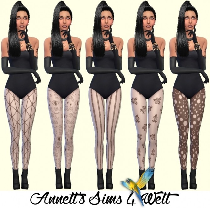 Sims 4 Black & White Tights at Annett’s Sims 4 Welt