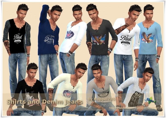Sims 4 Shirts and Jeans at Hoppel785