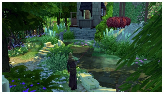 Sims 4 The Wizard’s Tower and Enchanted Forest (No CC) at SimDoughnut