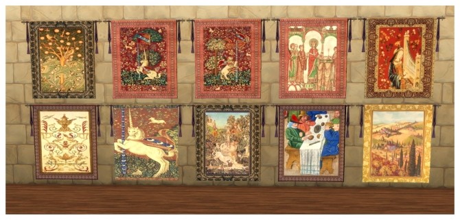 Sims 4 73 Medieval wall tapestries at SimDoughnut