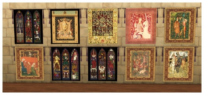Sims 4 73 Medieval wall tapestries at SimDoughnut