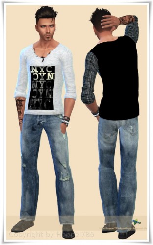 Shirts and Jeans at Hoppel785 » Sims 4 Updates
