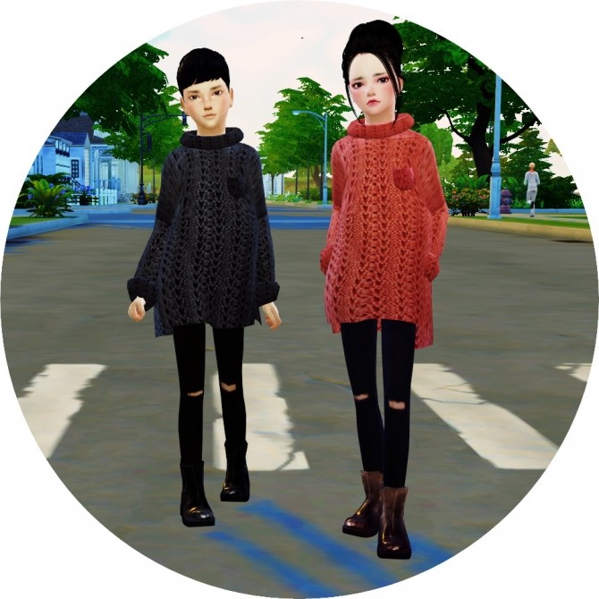 Sims 4 Child Long Sweater at Marigold