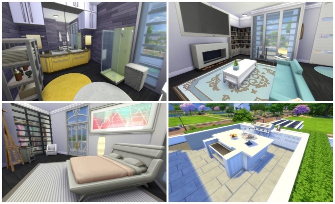 Sims 4 Modern House (Gray Beauty) at Dinha Gamer