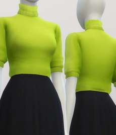 Sims 4 Half sleeve turtleneck sweater dress at Rusty Nail