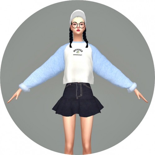 Batwing Sleeve Sweatshirt V1 at Marigold » Sims 4 Updates