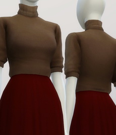 Sims 4 Half sleeve turtleneck sweater dress at Rusty Nail