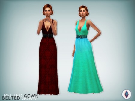 MOVIE HANGOUTS BELTED GOWN RECOLORS at NiteSkky Sims